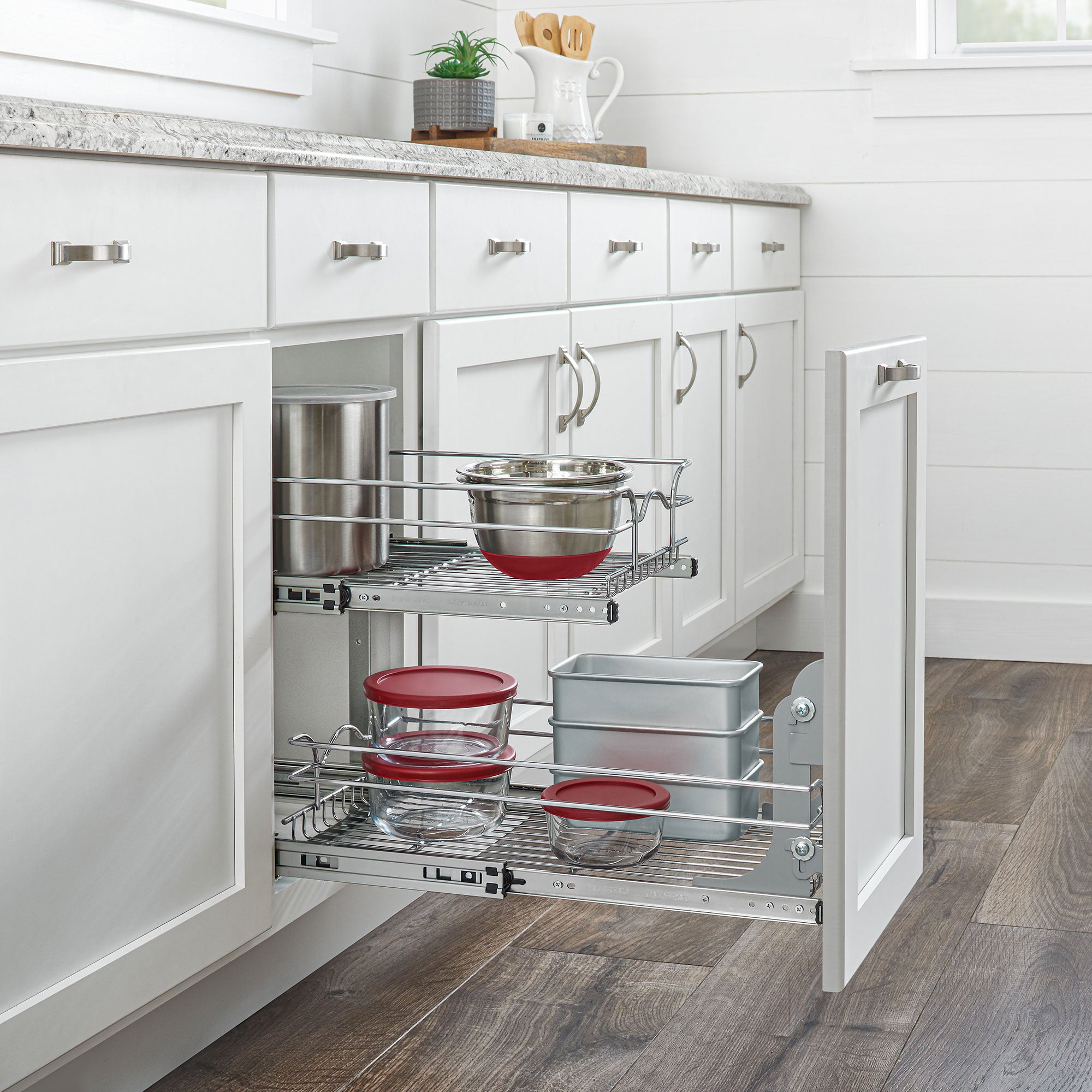 Rev-A-Shelf Pullout 2-Tier Basket Organizer for Kitchen or Vanity Cabinets, 15 x 22 In, 5WB2-1522CR-1 - VMInnovations