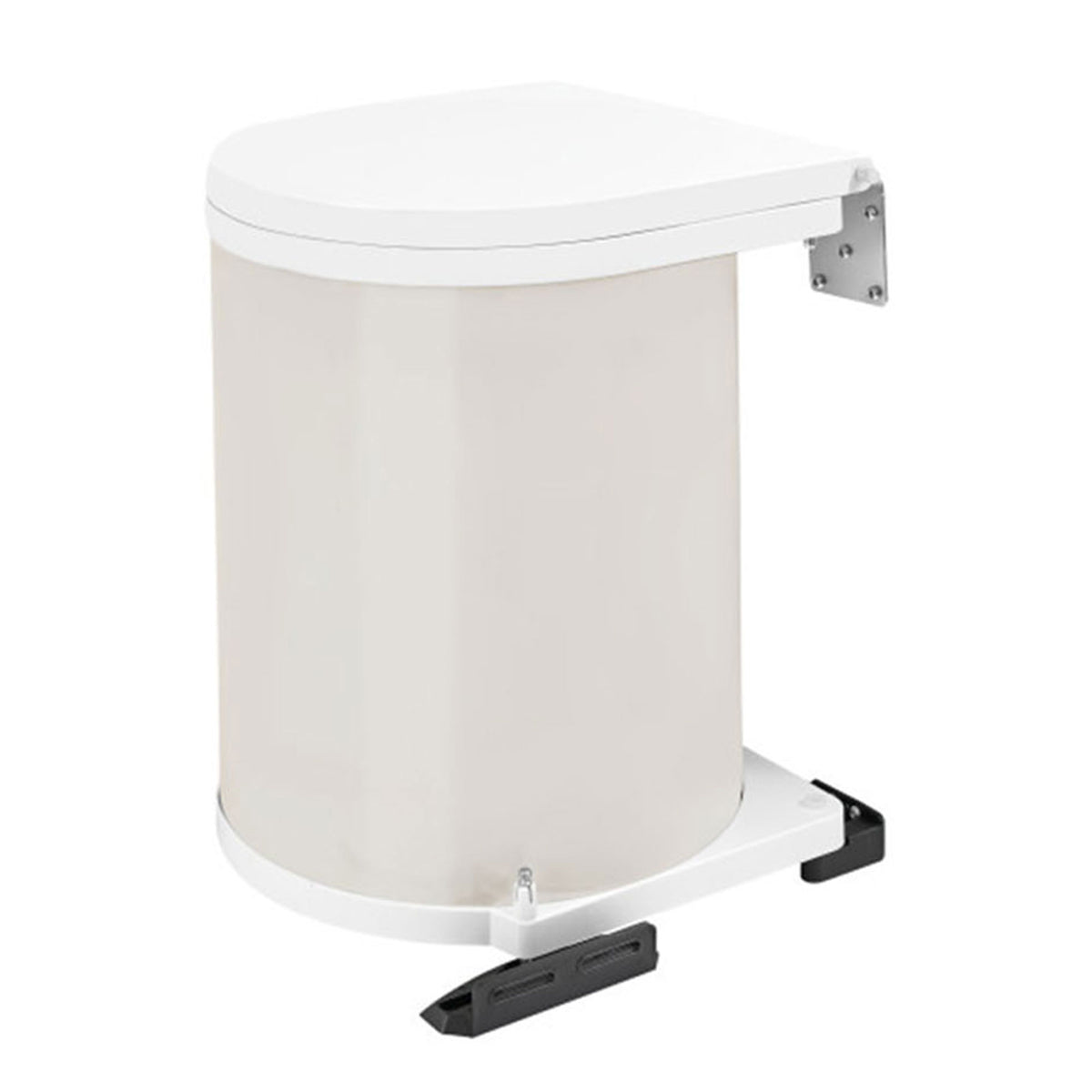 Rev-A-Shelf 14 Liter Steel Under Sink Kitchen Waste Container, White (Open Box)