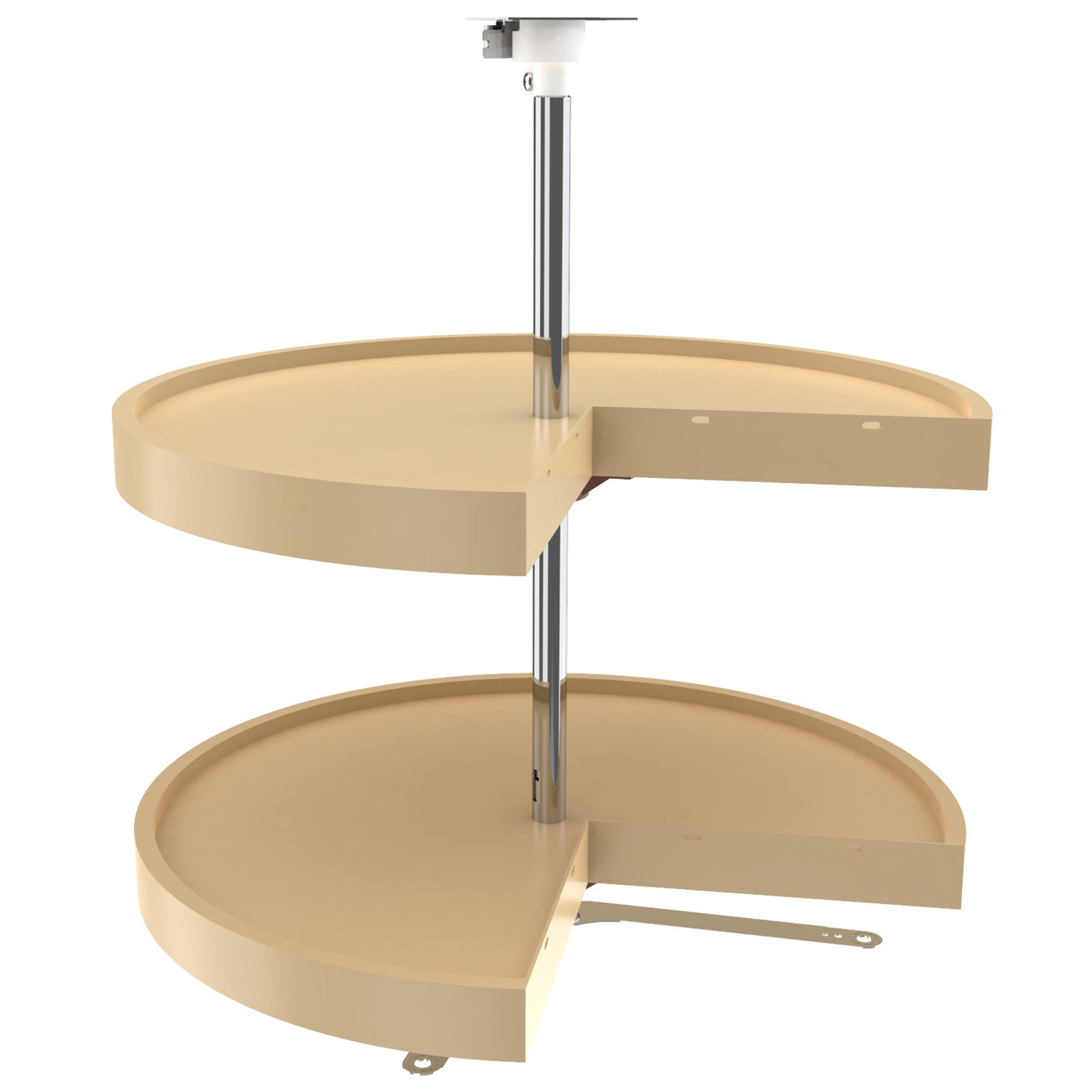 Rev-A-Shelf 24'' Lazy Susan Pie-Cut Polymer 2-Shelf, Almond, 6942-24-15-52 - VMInnovations