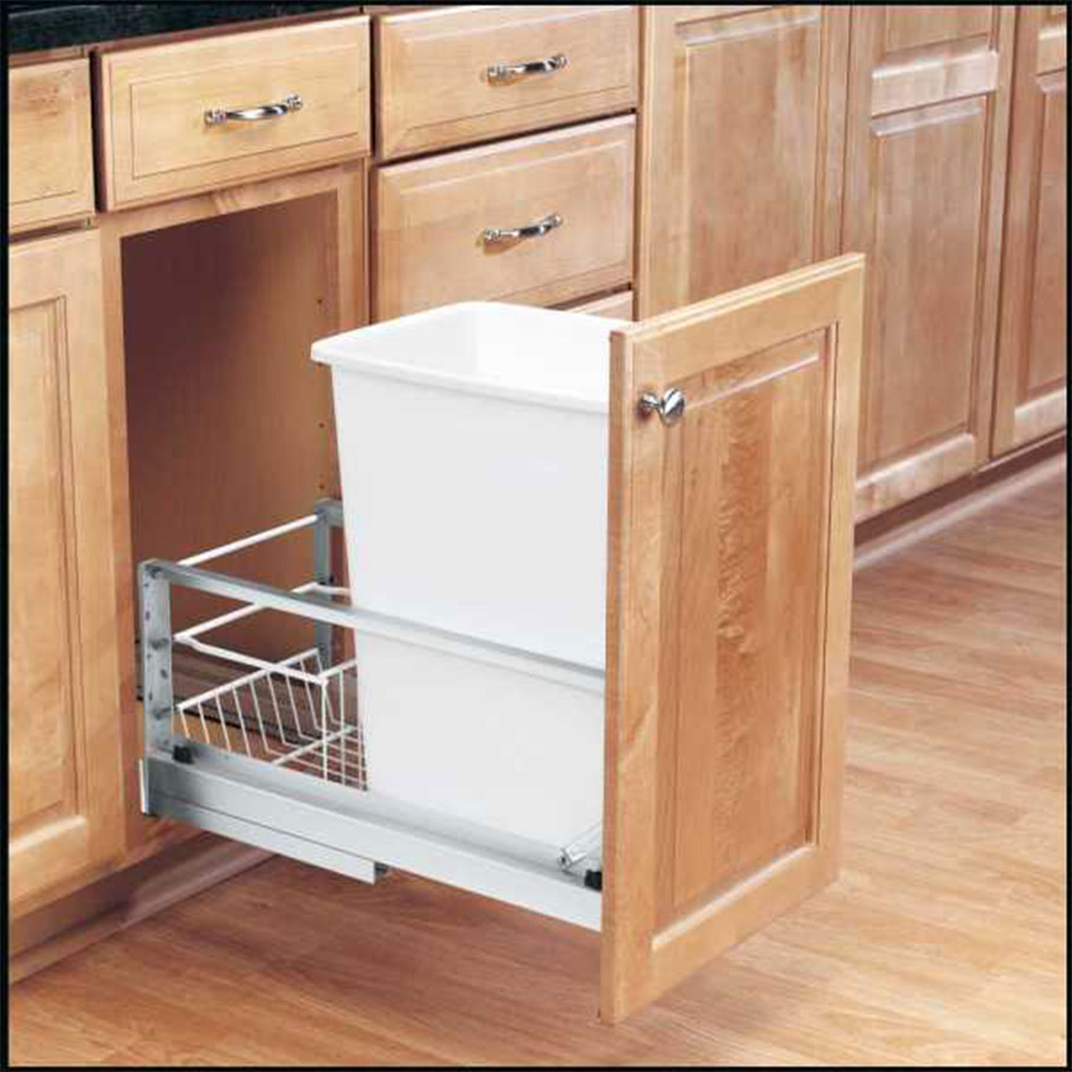 Rev-A-Shelf 5349-15DM-1 35 Qrt Pull Out Cabinet Waste Container Can (Open Box)