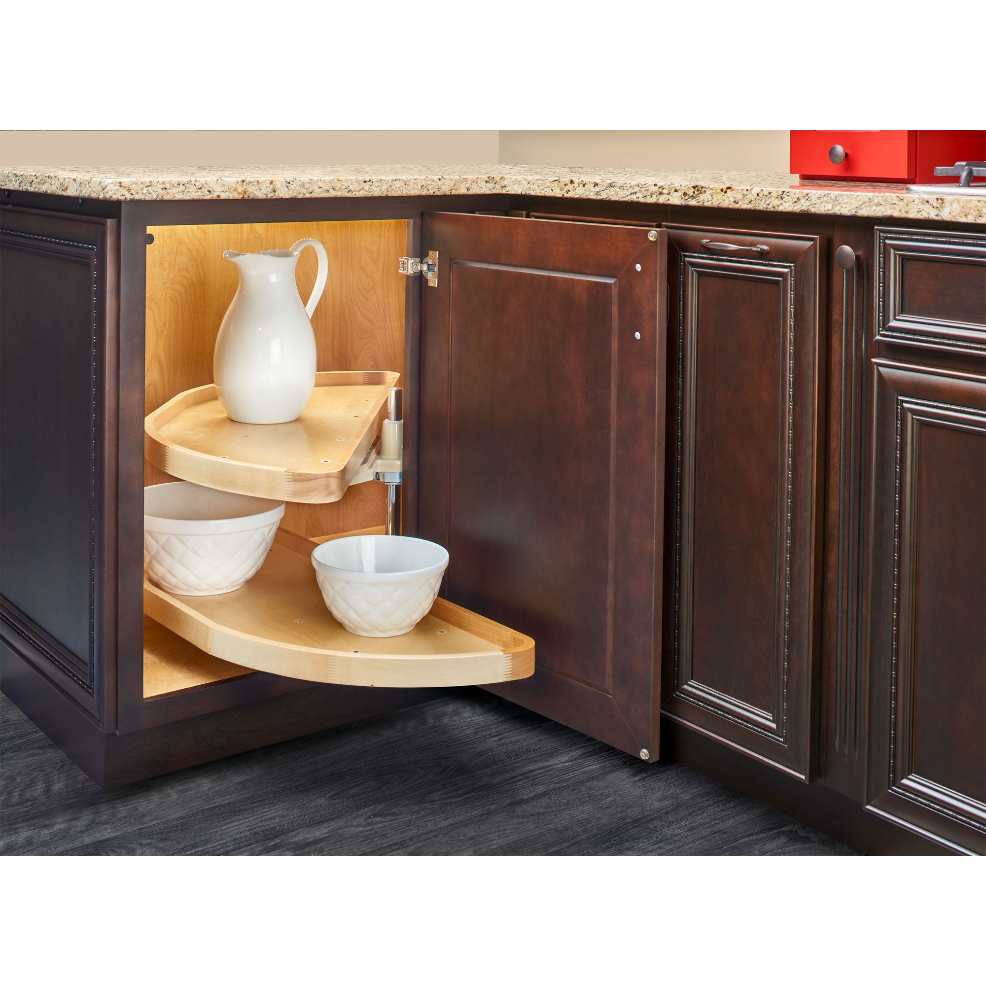 Rev-A-Shelf 35 Inch Wooden Cabinet 2-Shelf Half Moon Lazy Susan (Open Box)