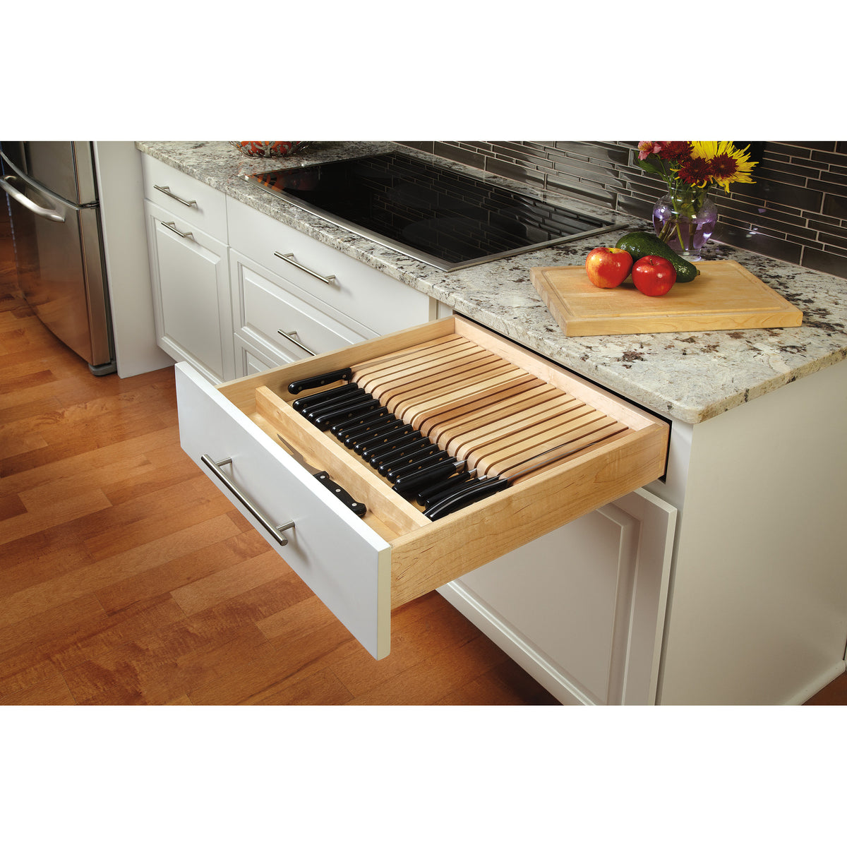 Rev-A-Shelf 19 Slot Kitchen Knife Block Drawer Organizing Insert, Wood (Used)