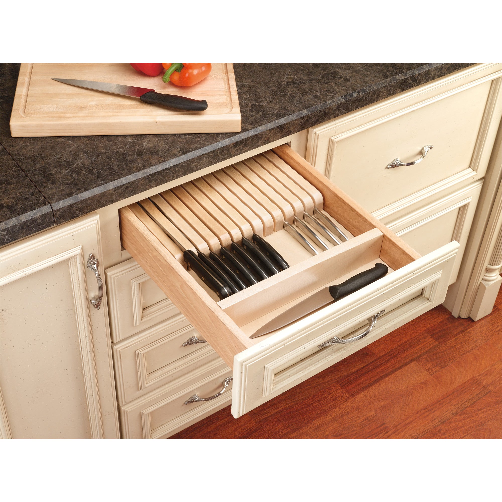 Rev-A-Shelf Trim to Fit Knife Block 19 Slot Drawer Organizer Insert, 4WKB-1 - VMInnovations