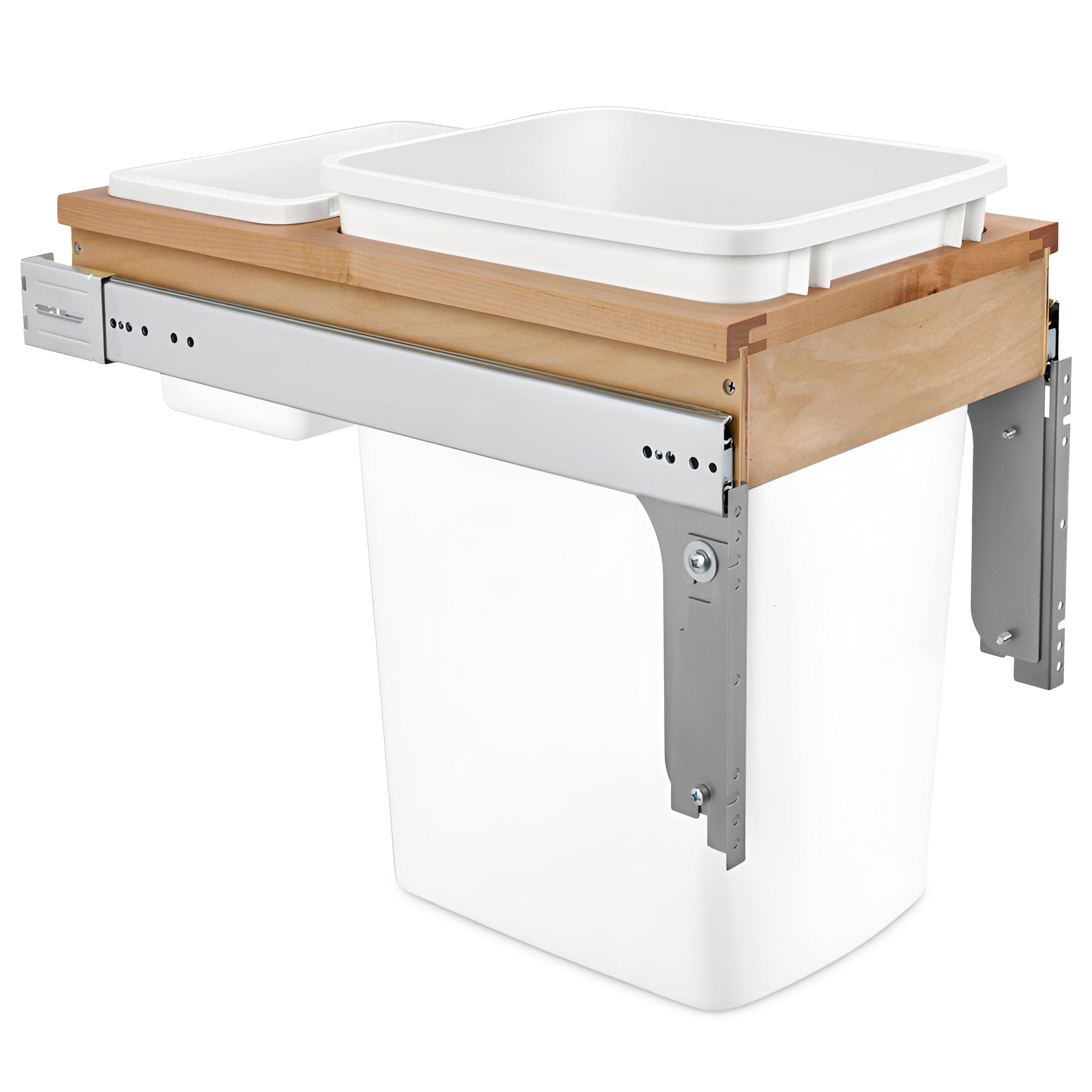 Rev-A-Shelf 35-Quart Pullout Waste Container Bin, White (Open Box) (2 Pack)