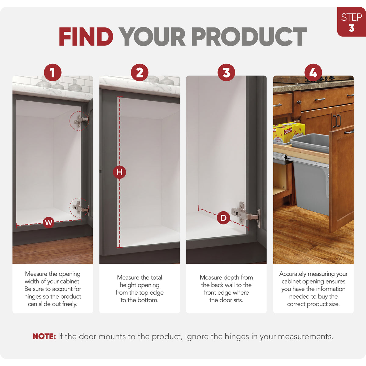 Rev-A-Shelf 4WCTM-12BBSCDM1 35-Qt Top Mount Pullout Waste Containers(Open Box)