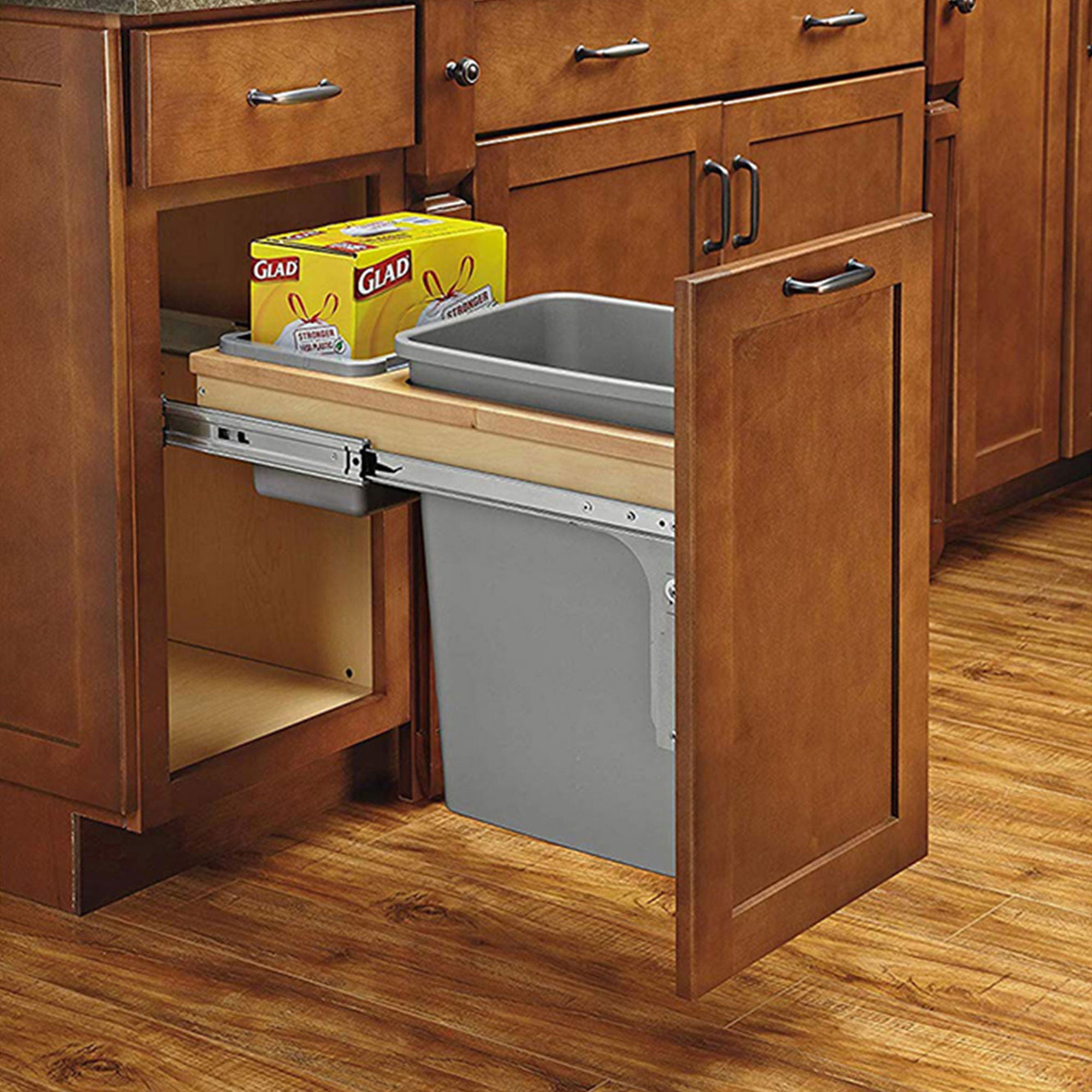 Rev-A-Shelf 4WCTM-12BBSCDM1 Single 35 Quart Top Mount Pullout Waste Containers (For Parts)