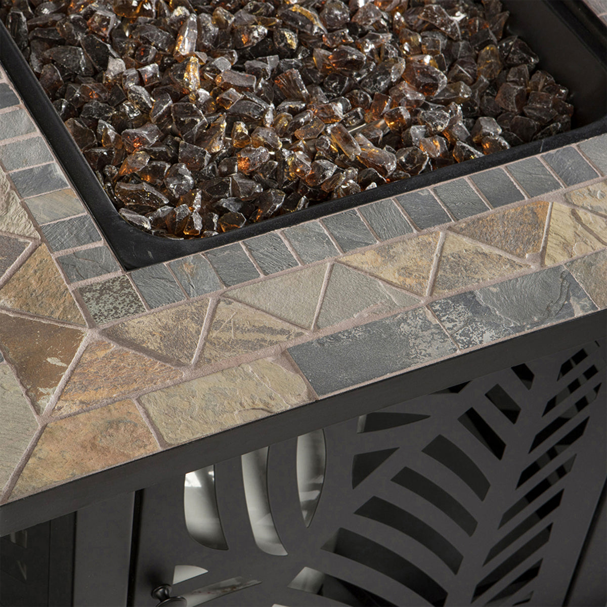 Endless Summer 50,000 BTU LP Gas Outdoor Fire Table w/ Tile Mantel & Fire Glass