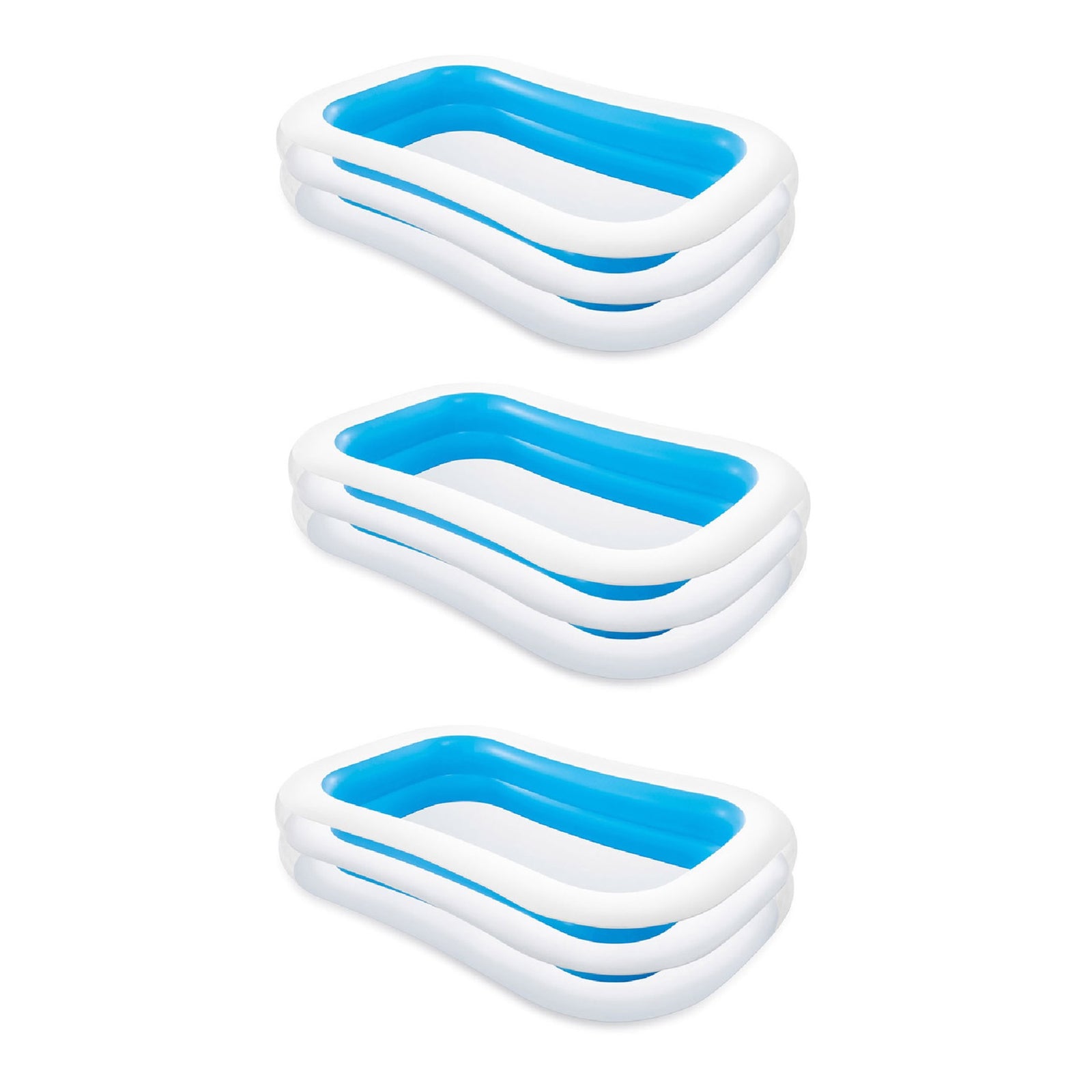 Intex Swim Center 198 Gallon Inflatable Family Swimming Pool, Blue (3 Pack) - VMInnovations