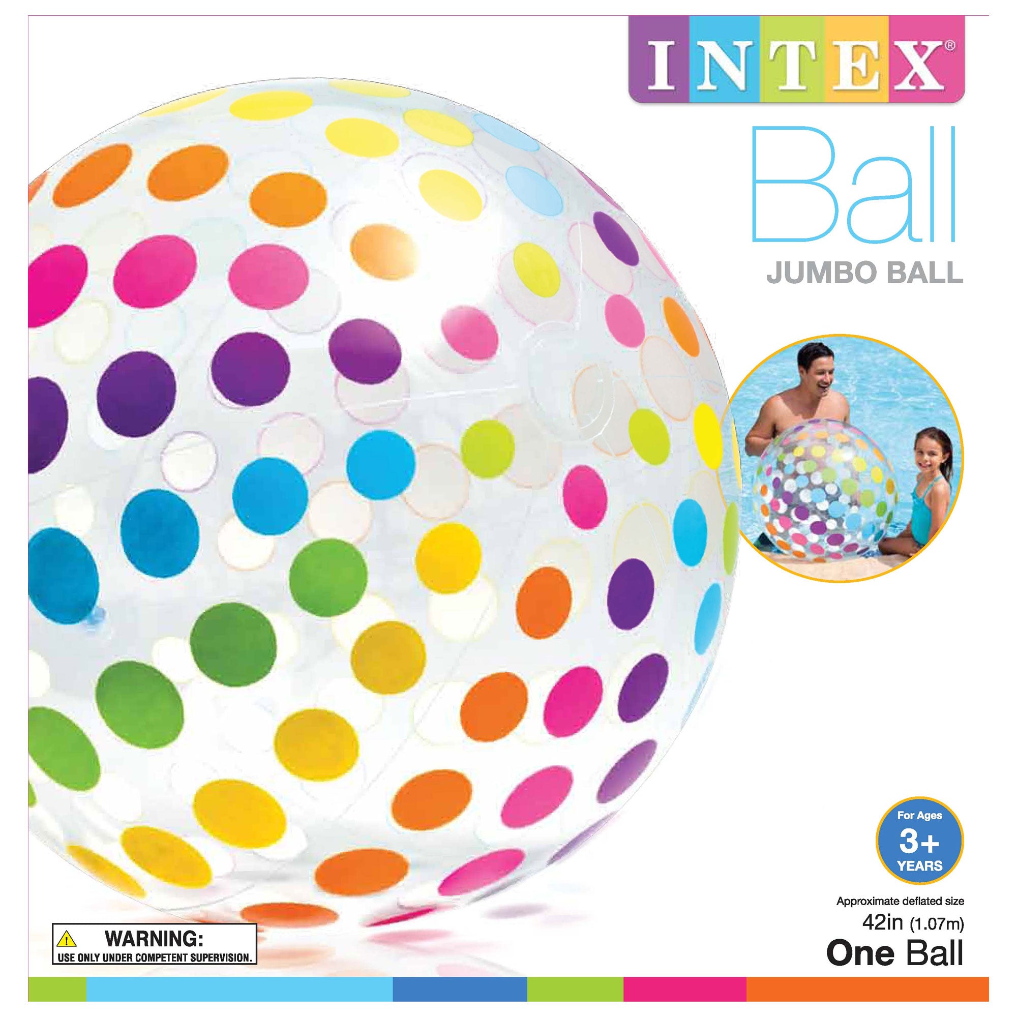 Intex Jumbo Inflatable Glossy Big Polka-Dot Colorful Giant Beach Ball (32 Pack)