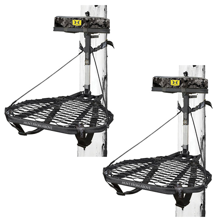 Hawk COMBAT Durable Steel Hunting Treestand & Full Body Safety Harness (2 Pack) - VMInnovations
