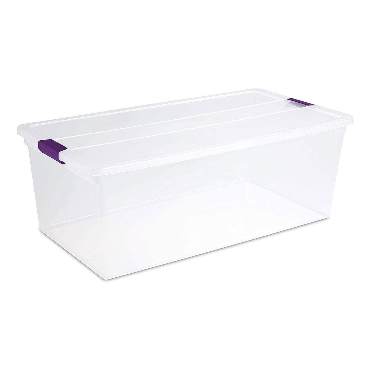 Sterilite 17641704 110-Quart Capacity Clear Storage Tote with Secure Latch Handles (Open Box)