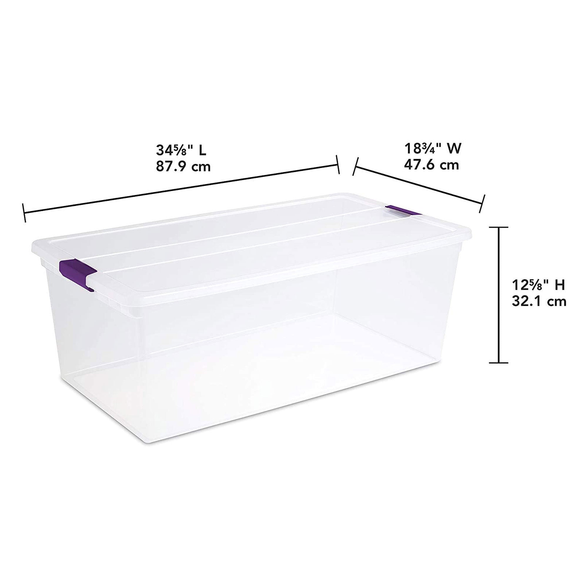 Sterilite 17641704 110-Quart Capacity Clear Storage Tote with Secure Latch Handles (Open Box)