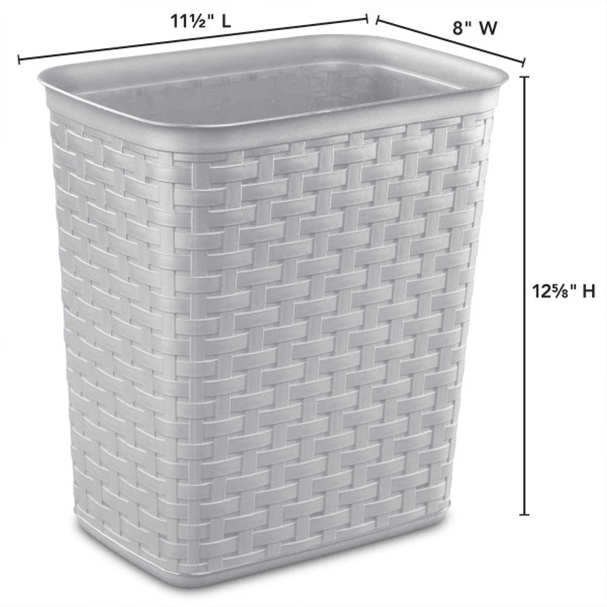 Sterilite 10346A06 3.4 Gallon/13 Liter Decorative Weave Wastebasket, Cement
