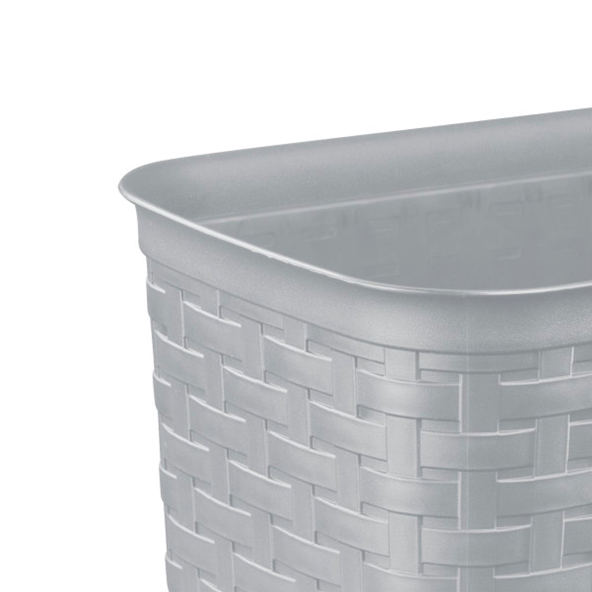 Sterilite 10346A06 3.4 Gallon/13 Liter Decorative Weave Wastebasket, Cement