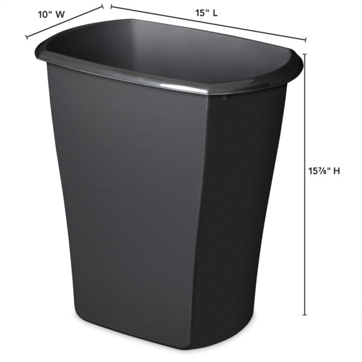 Sterilite 10529006 5.5 Gallon Ultra Plastic Wastebasket Trash Can, Black