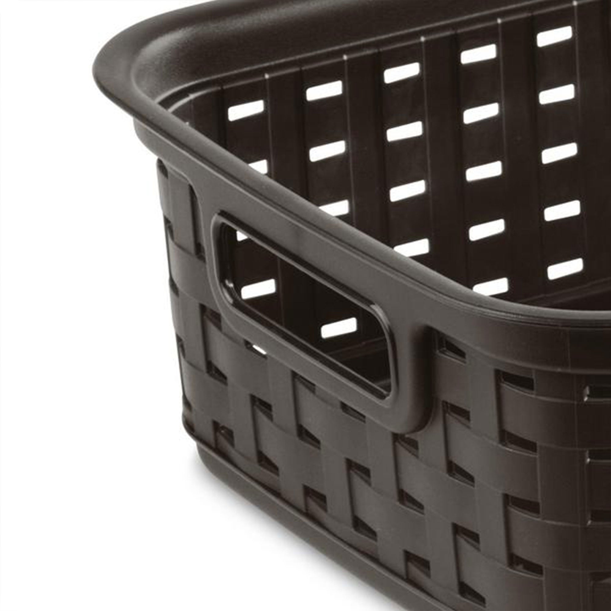Sterilite 11 Inch Small Weave Storage Organizer Basket Tote, Espresso (16 Pack)