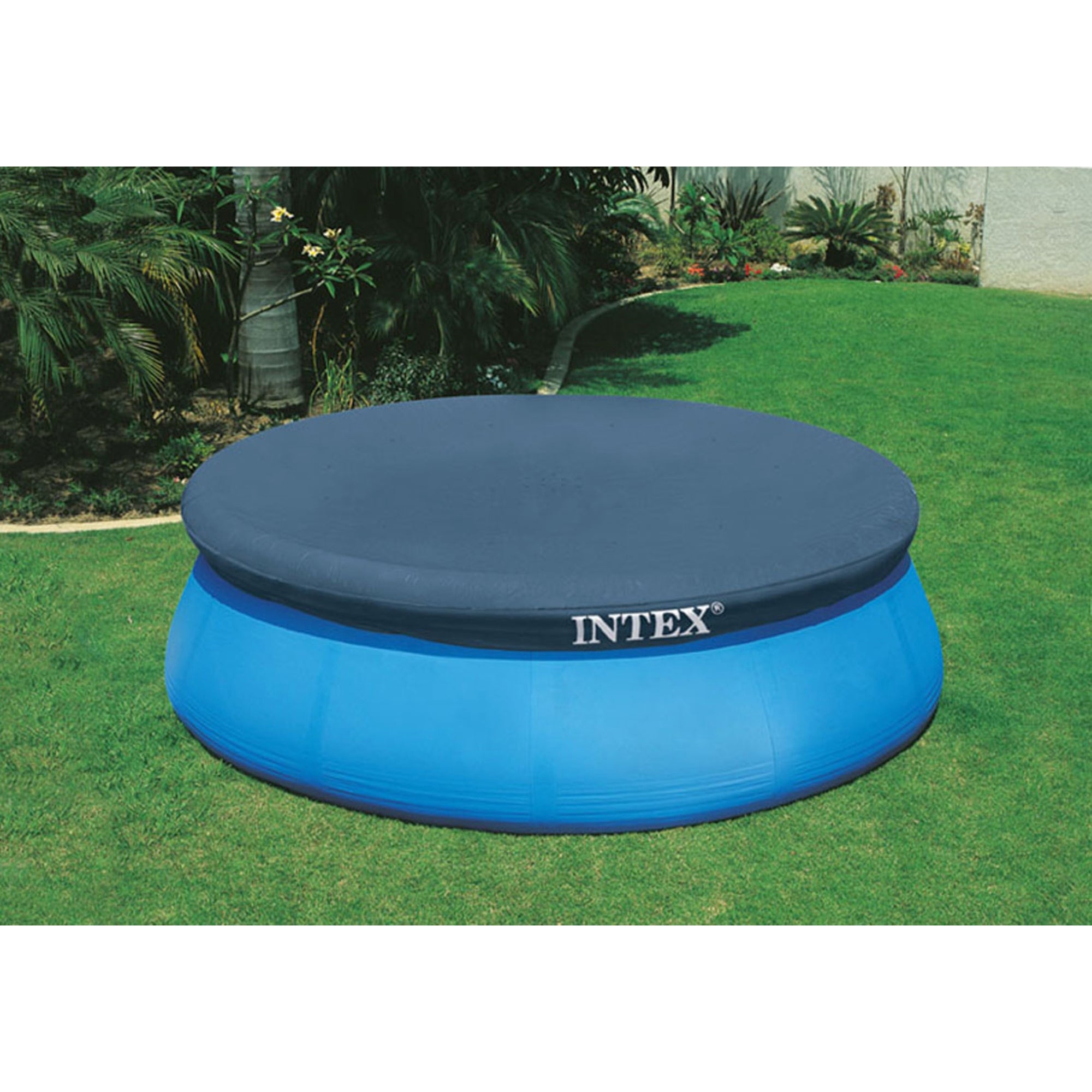 Intex Easy Set 8' x 30" Inflatable Round Swimming Pool with Protective Cover - VMInnovations