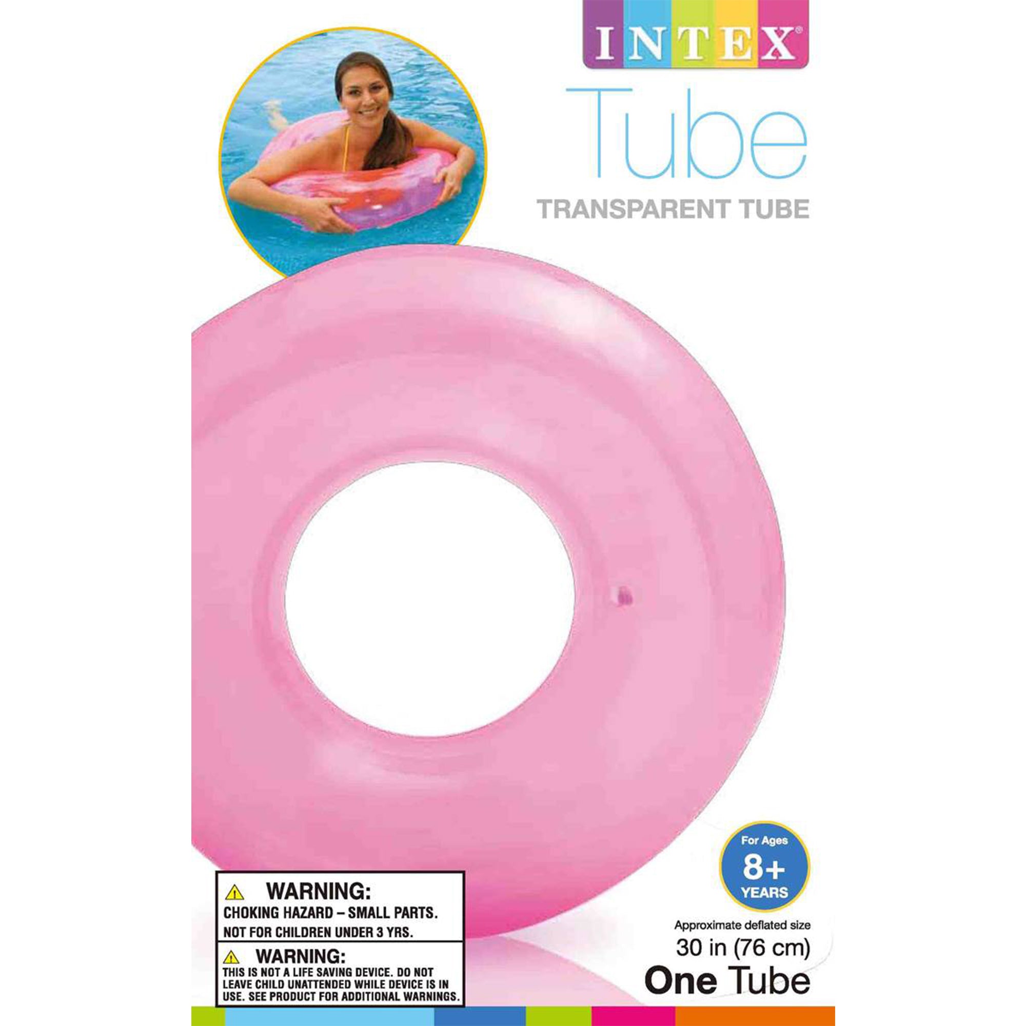 Intex 59260EP Colorful Transparent Inflatable Swimming Pool Beach Tube Raft