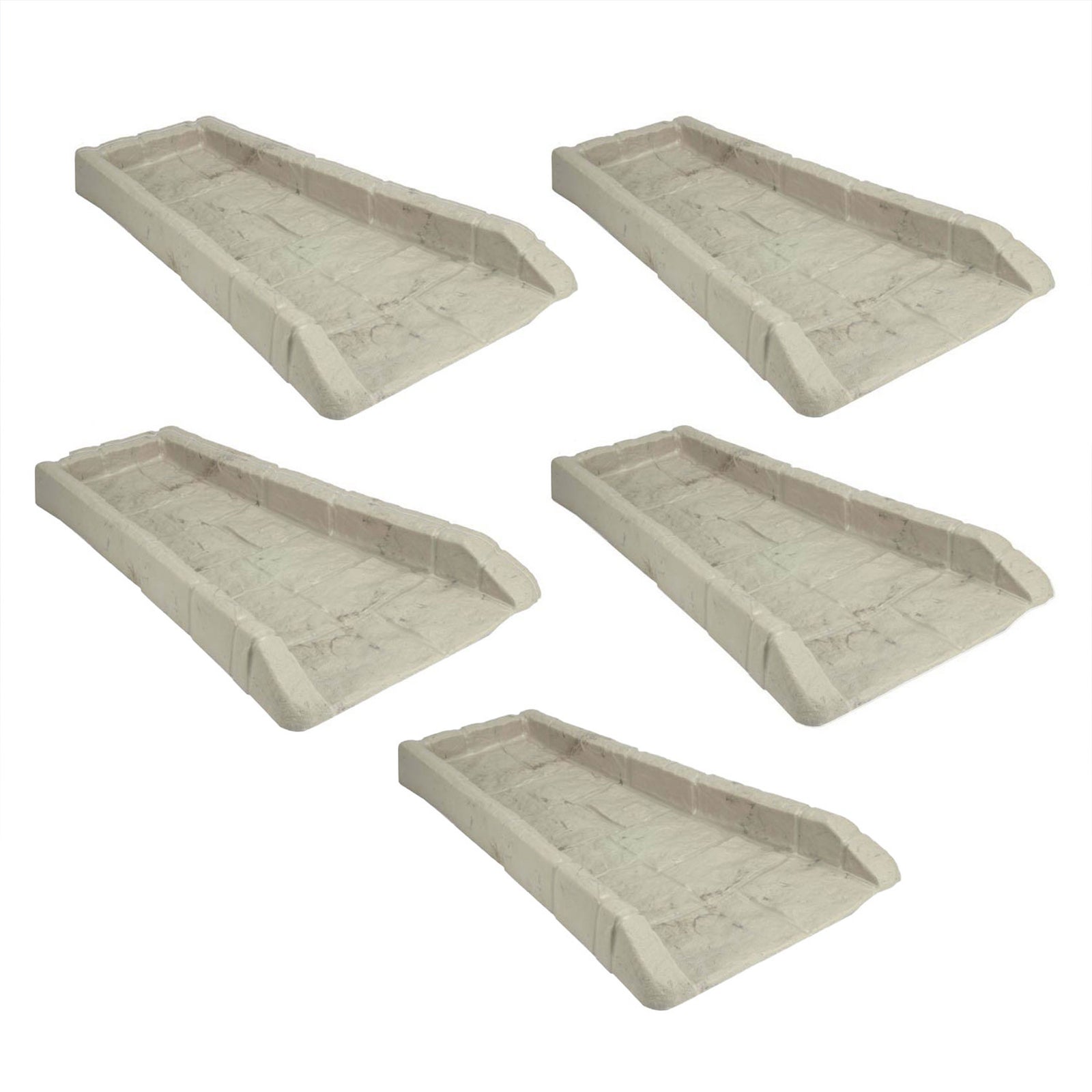 Suncast SB24 Decorative Rain Gutter Downspout Splash Block, Light Taupe (5 Pack) - VMInnovations