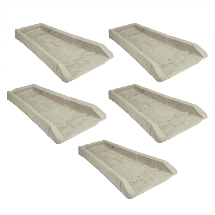 Suncast SB24 Decorative Rain Gutter Downspout Splash Block, Light Taupe (5 Pack) - VMInnovations