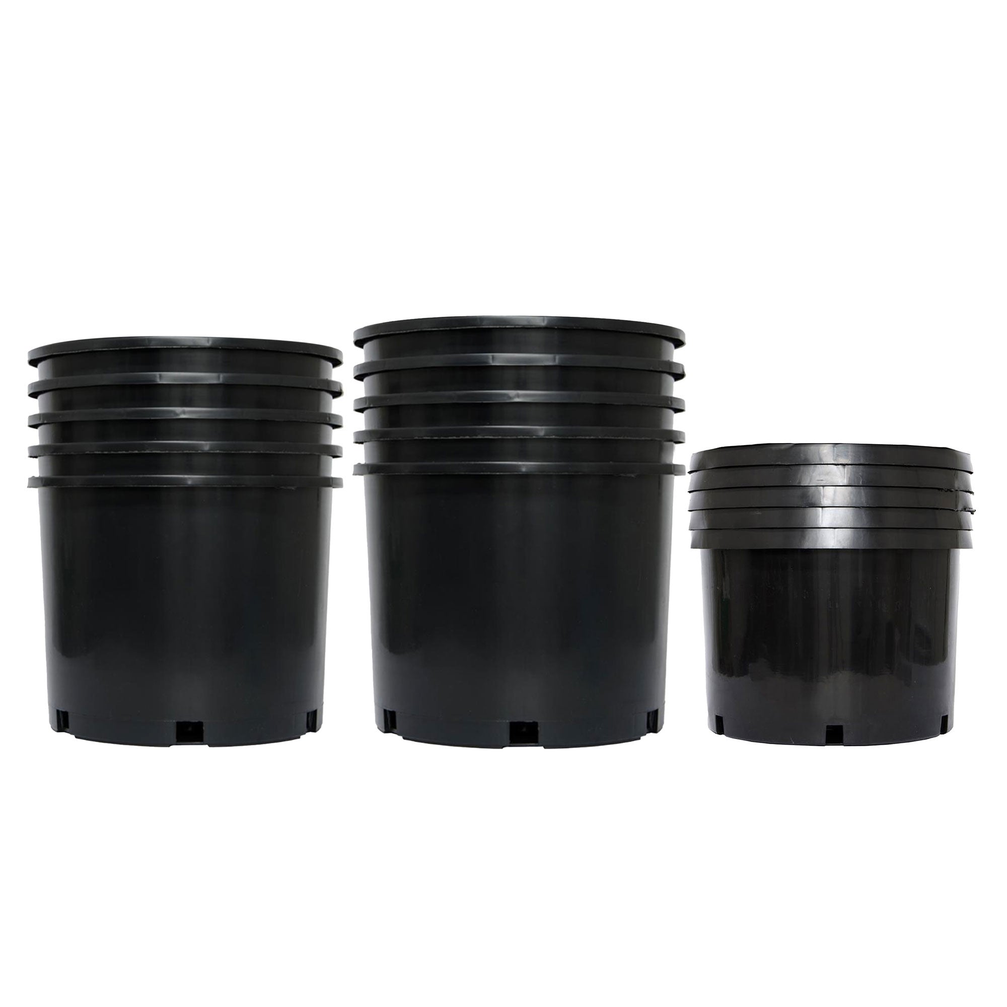 Pro Cal 5 Pack 10 Gallon Planter & 5 Pack 5 Gal Pot & 5 Pack 7 Gal Pot, Black