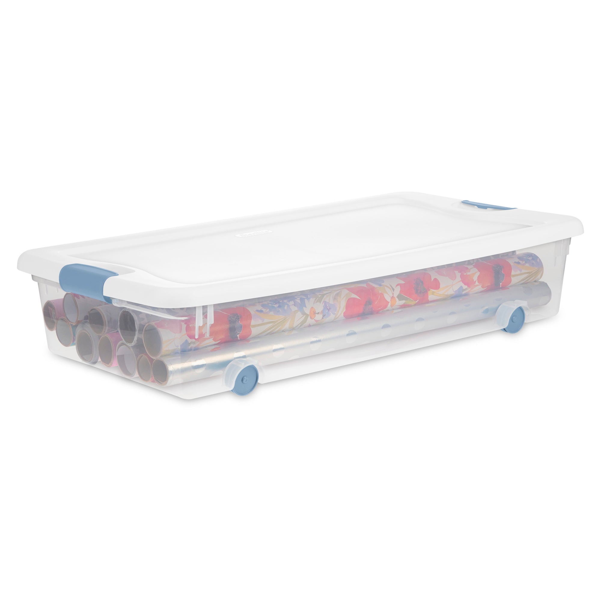 Sterilite 56 Quart Latching Stackable Wheeled Storage Container w/ Lid, (8 Pack) - VMInnovations