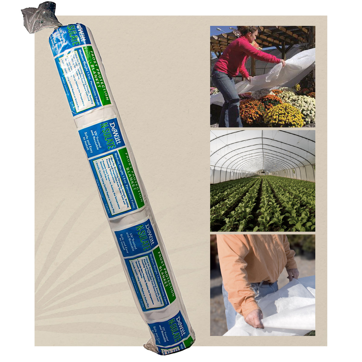 DeWitt Company N-Sulate 12'x250' Frosted Winter Weather Plant Protection Blanket - VMInnovations