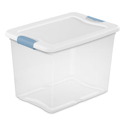 Sterilite 25 Quart Latching Storage Box, Stackable Bin with Latch Lid, 6 Pack