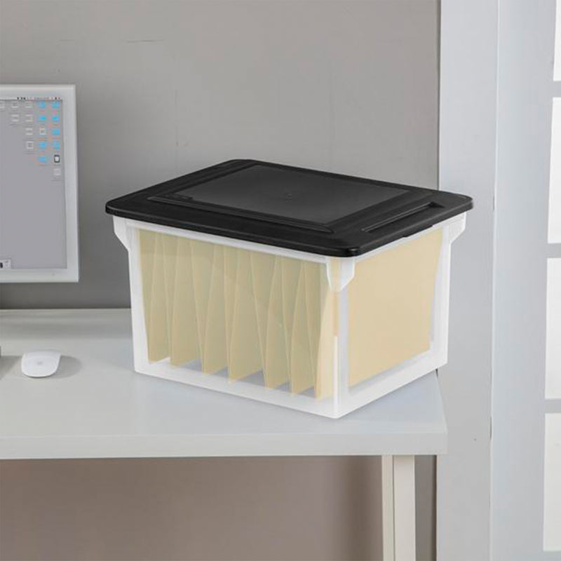 Sterilite Convenient Versatile Clear Organizing Storage File Box w/Lid (4 Pack)