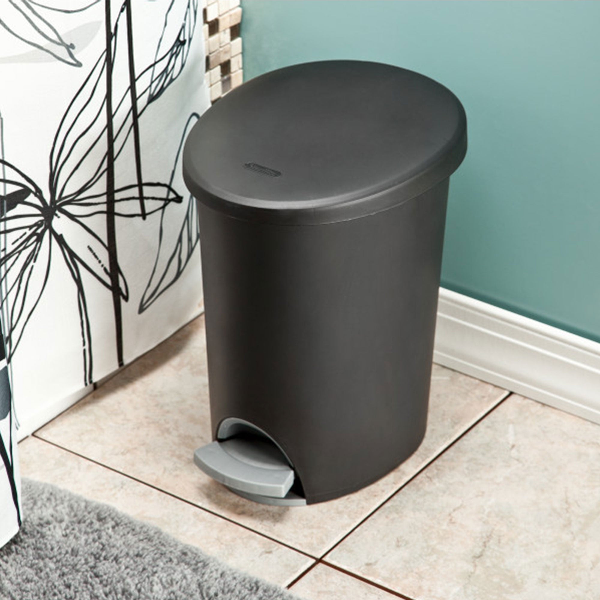 Sterilite 2.6 Gallon Ultra StepOn Wastebasket w/ Titanium Pedal & Liner (2 Pack)