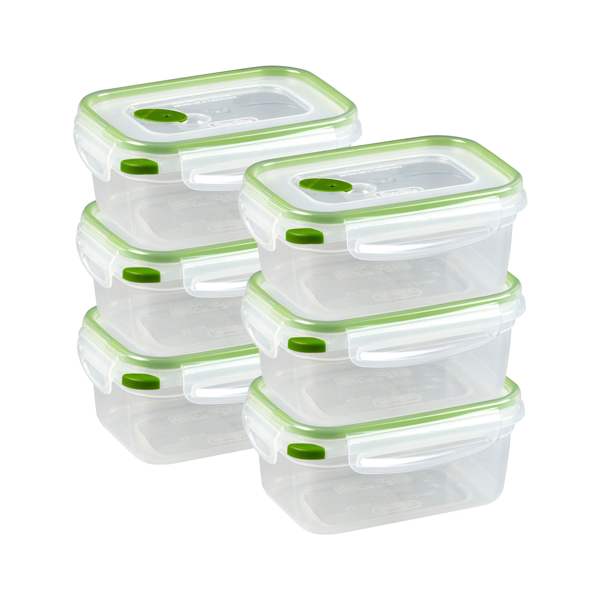 Sterilite 4.5 Cup Rectangle Ultra-Seal Food Storage Container, Green (6 Pack) - VMInnovations
