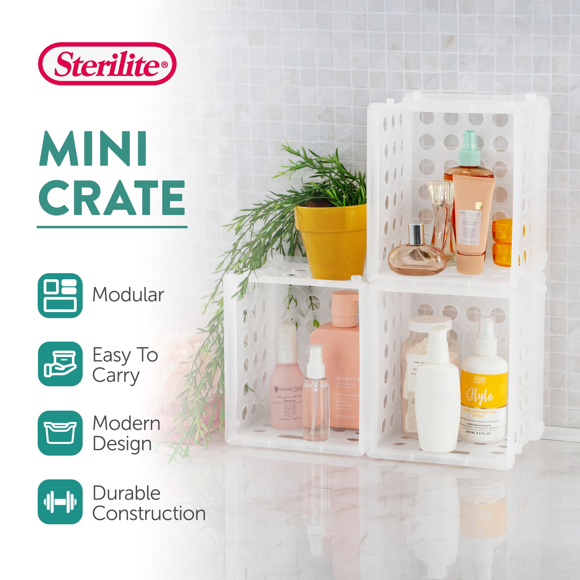 Sterilite Convenient Mini Square Small Storage Organizing Crate, Clear (36 Pack)
