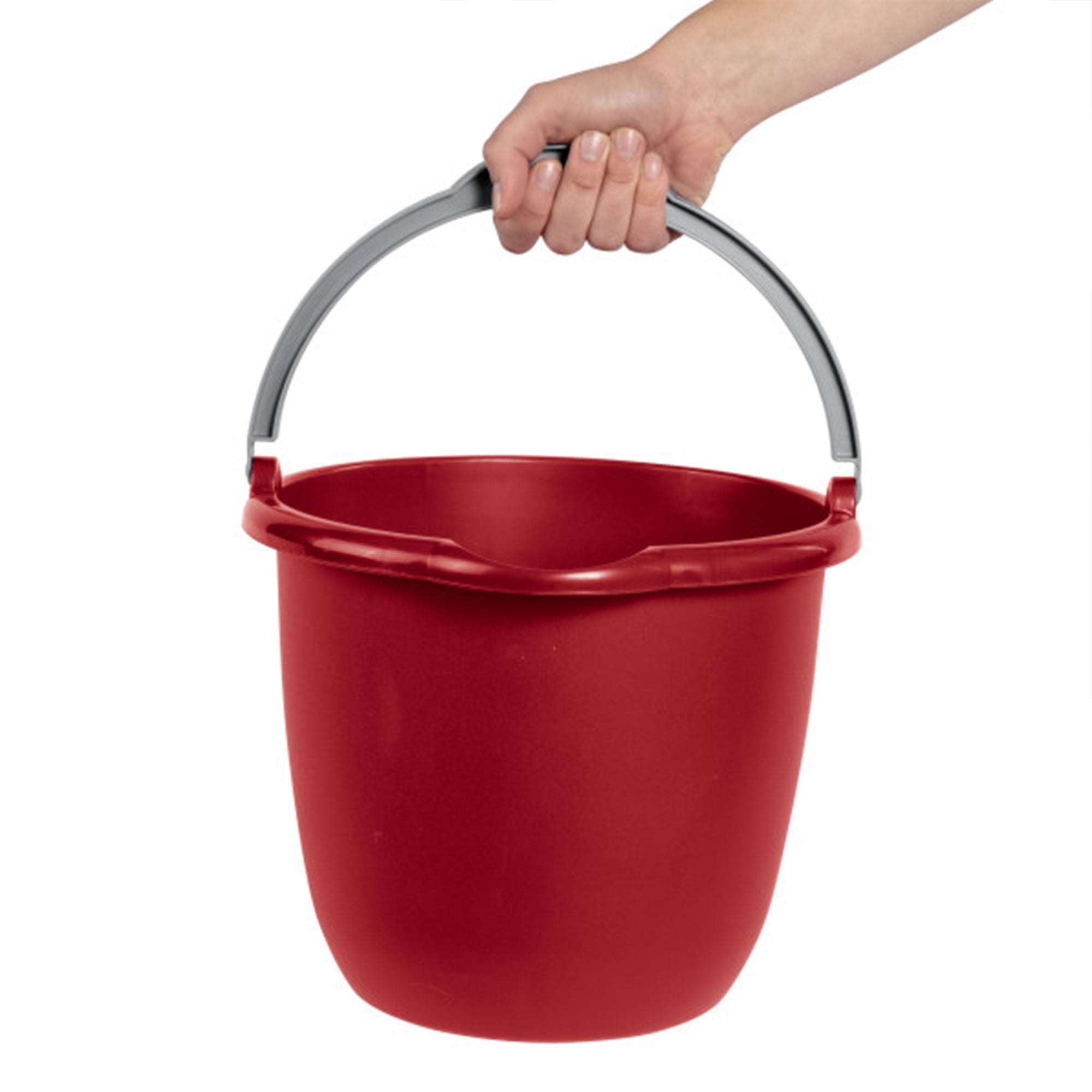 Sterilite Large 10-Qt Easy Pour Spout Pail w/ Comfy Grip Handle, Red (12 Pack) - VMInnovations
