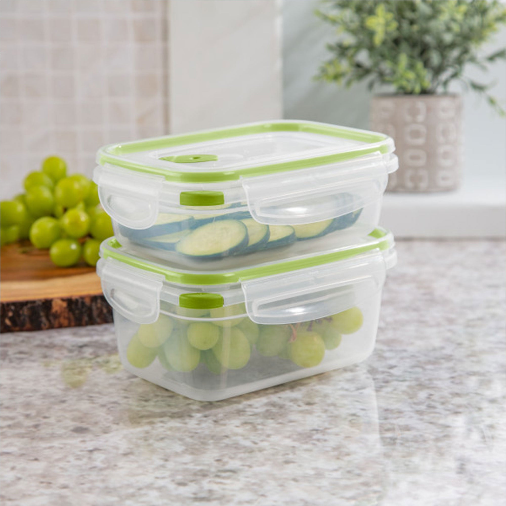 Sterilite 3.1 Cup Rectangular UltraSeal Food Storage Container, Green (12 Pack) - VMInnovations