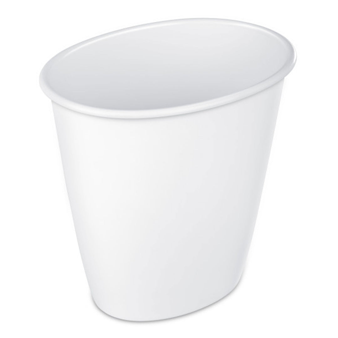 Sterilite Petite 1.5-Gallon Home Oval Vanity Trash Wastebasket, White (12 Pack) - VMInnovations