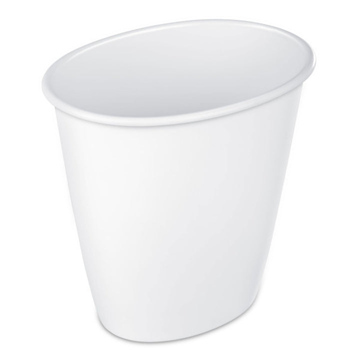 Sterilite Petite 1.5-Gallon Home Oval Vanity Trash Wastebasket, White (12 Pack) - VMInnovations