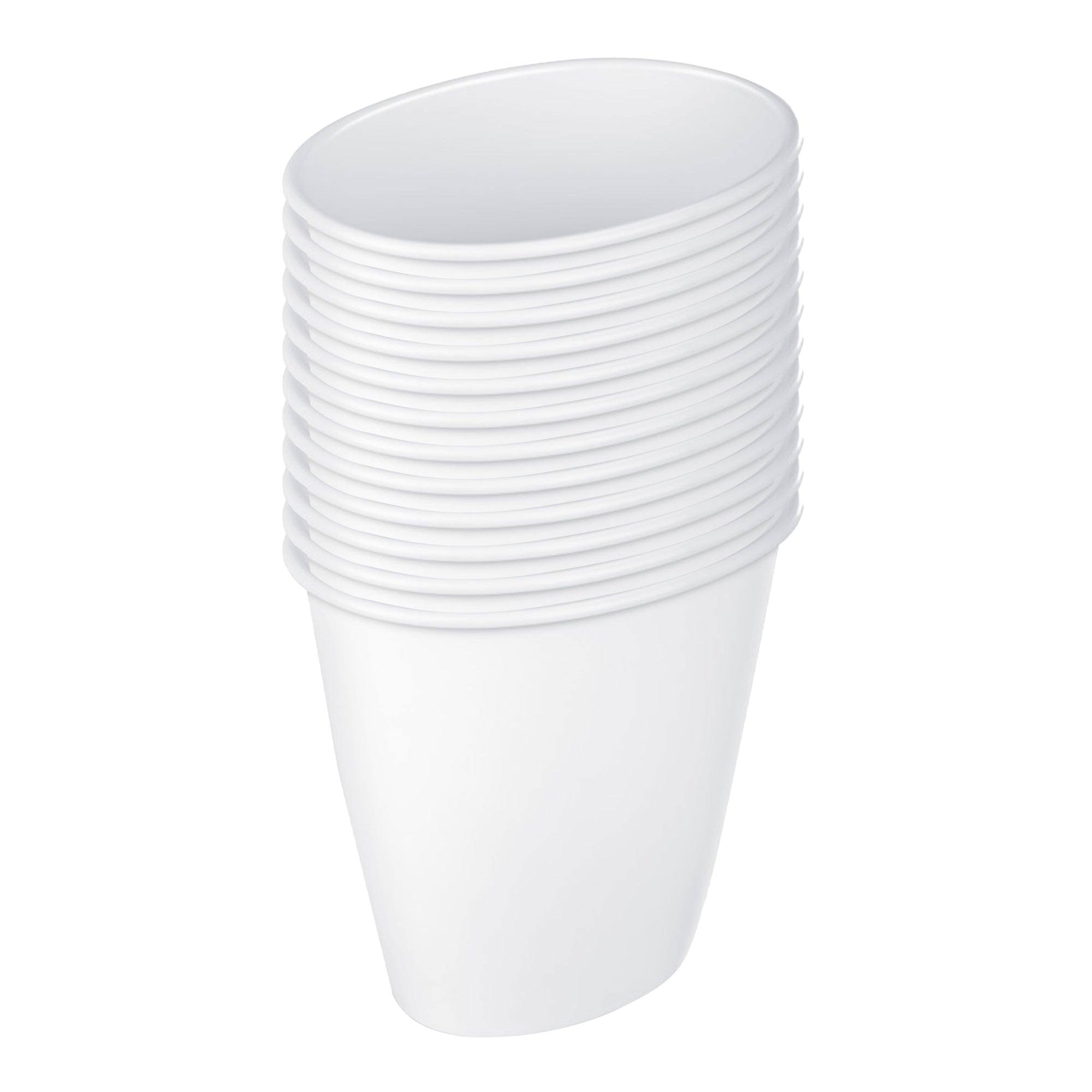 Sterilite Petite 1.5-Gallon Home Oval Vanity Trash Wastebasket, White (12 Pack) - VMInnovations