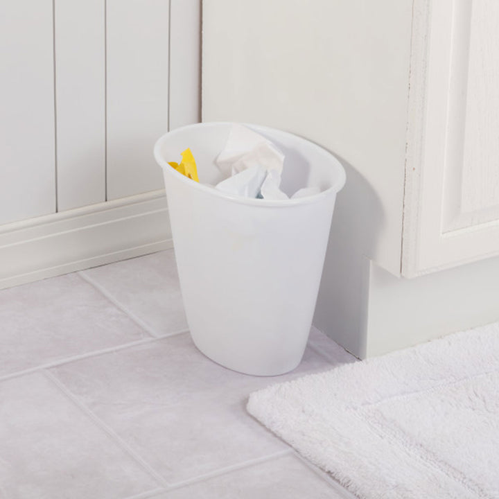 Sterilite Petite 1.5-Gallon Home Oval Vanity Trash Wastebasket, White (12 Pack) - VMInnovations