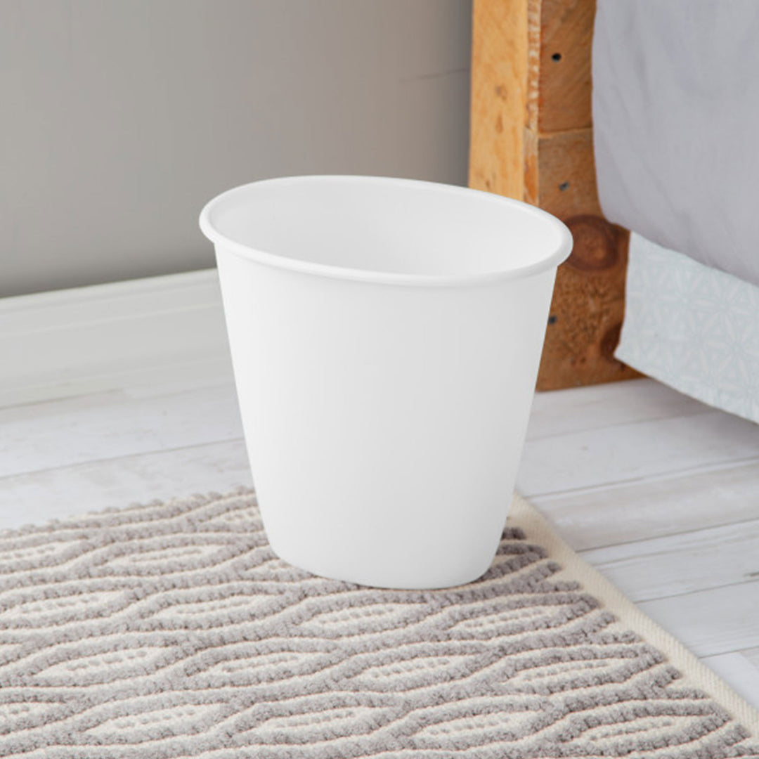 Sterilite Petite 1.5-Gallon Home Oval Vanity Trash Wastebasket, White (12 Pack) - VMInnovations