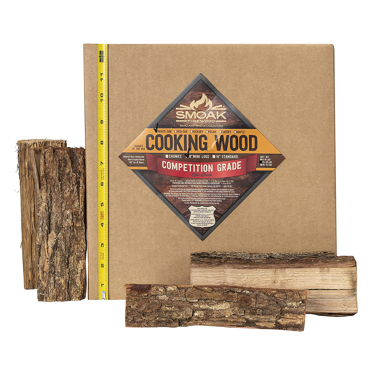 Smoak Firewood 25-30 Pound White Oak Kiln Cooking Grade Wood Mini Logs (Used)