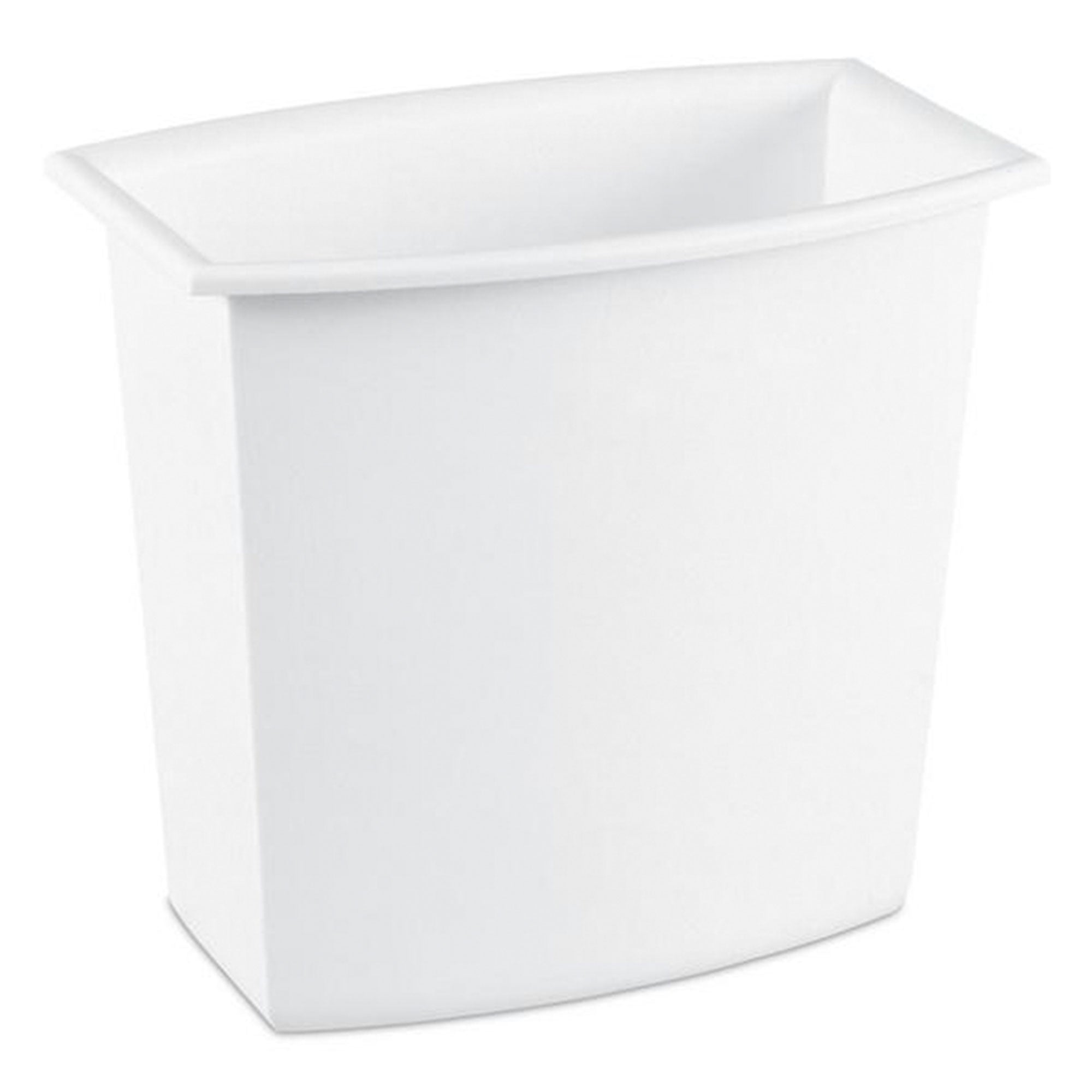 Sterilite 2-Gallon Rectangular Vanity Wastebasket, Black/White (12 Pack)