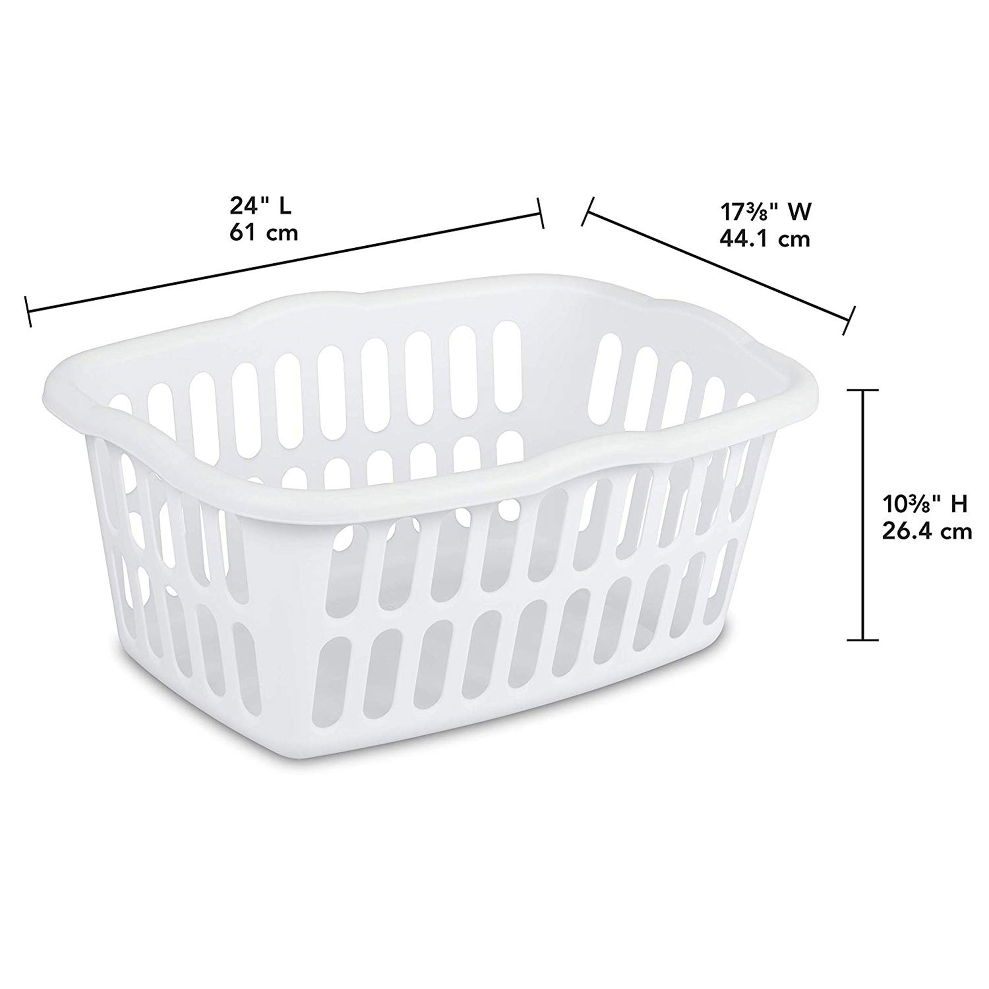 Sterilite 1.5 Bushel Plastic Clothes Laundry Basket Bin, Assorted (24 Pack)