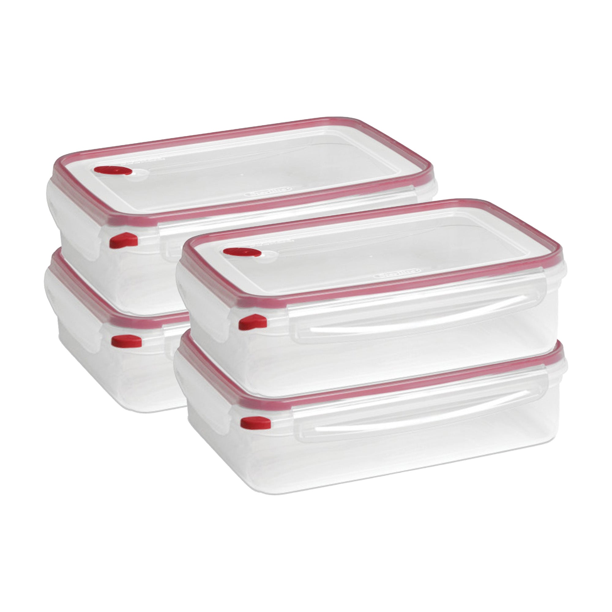 Sterilite Ultra Seal 16 Cup Rectangular Food Storage Containers, Red (4 Pack) - VMInnovations