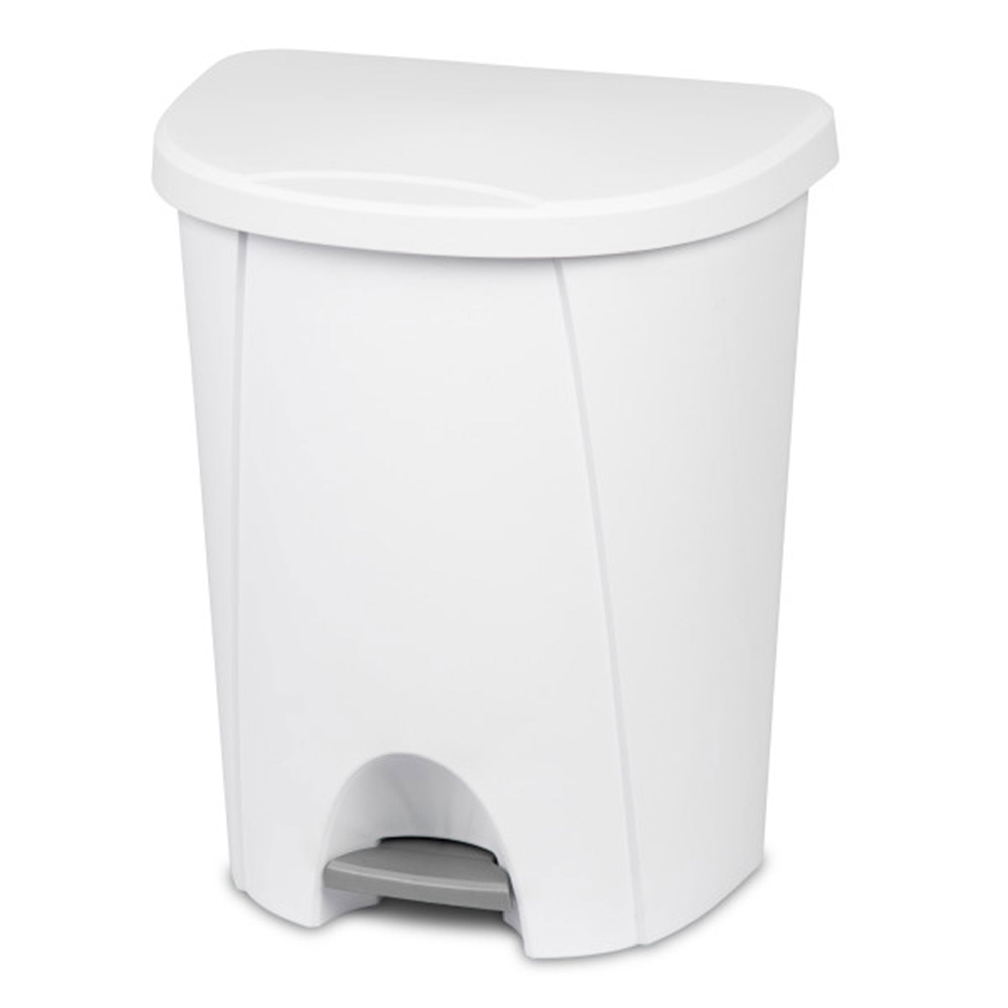Sterilite 6.6 Gallon/25 Liter Portable Home StepOn Wastebasket, White (4 Pack)