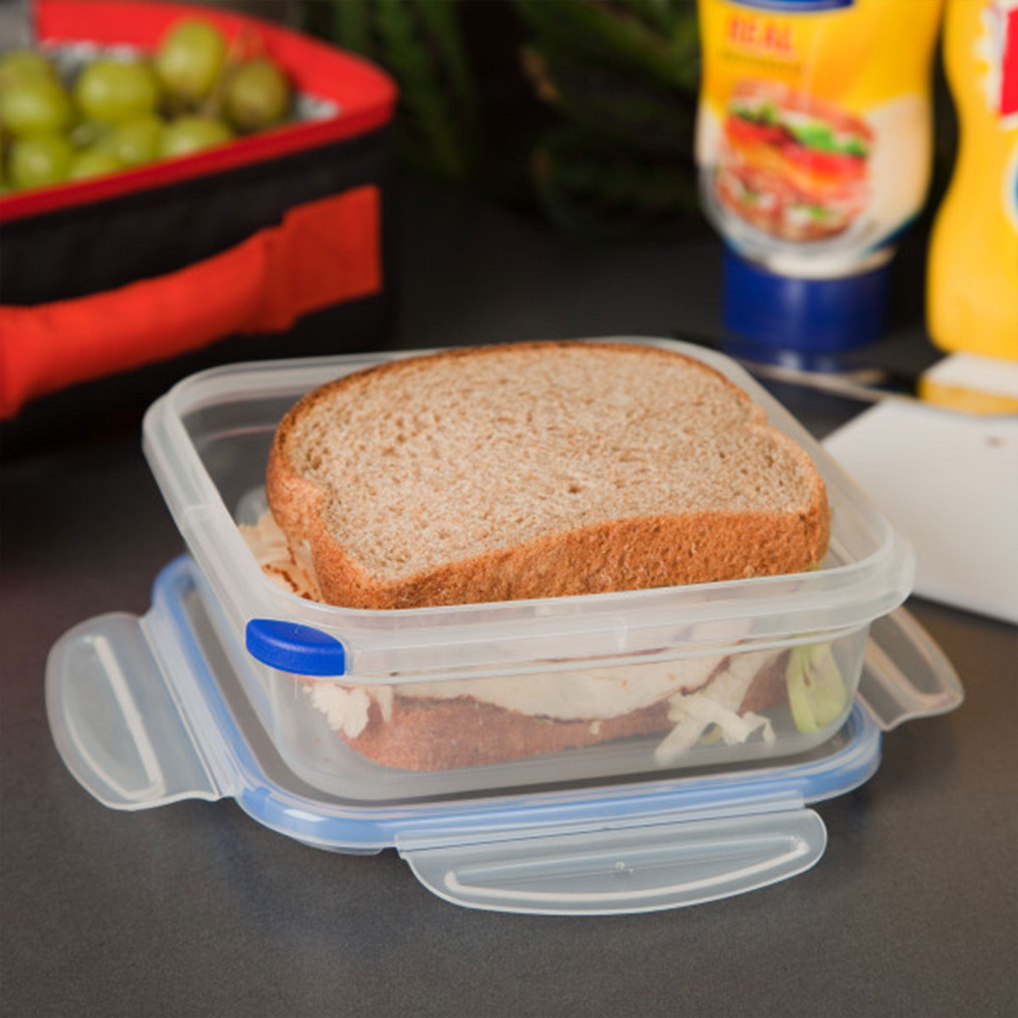 Sterilite 4.0 Cup Square Ultra-Seal Food Storage Container, Blue (6 Pack) - VMInnovations