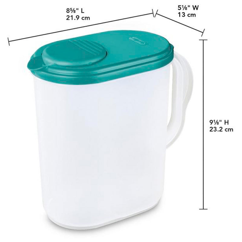Sterilite Ultra Seal 1 Gallon Drink Pitcher with Grip Handle, Clear (6 Pack) - VMInnovations