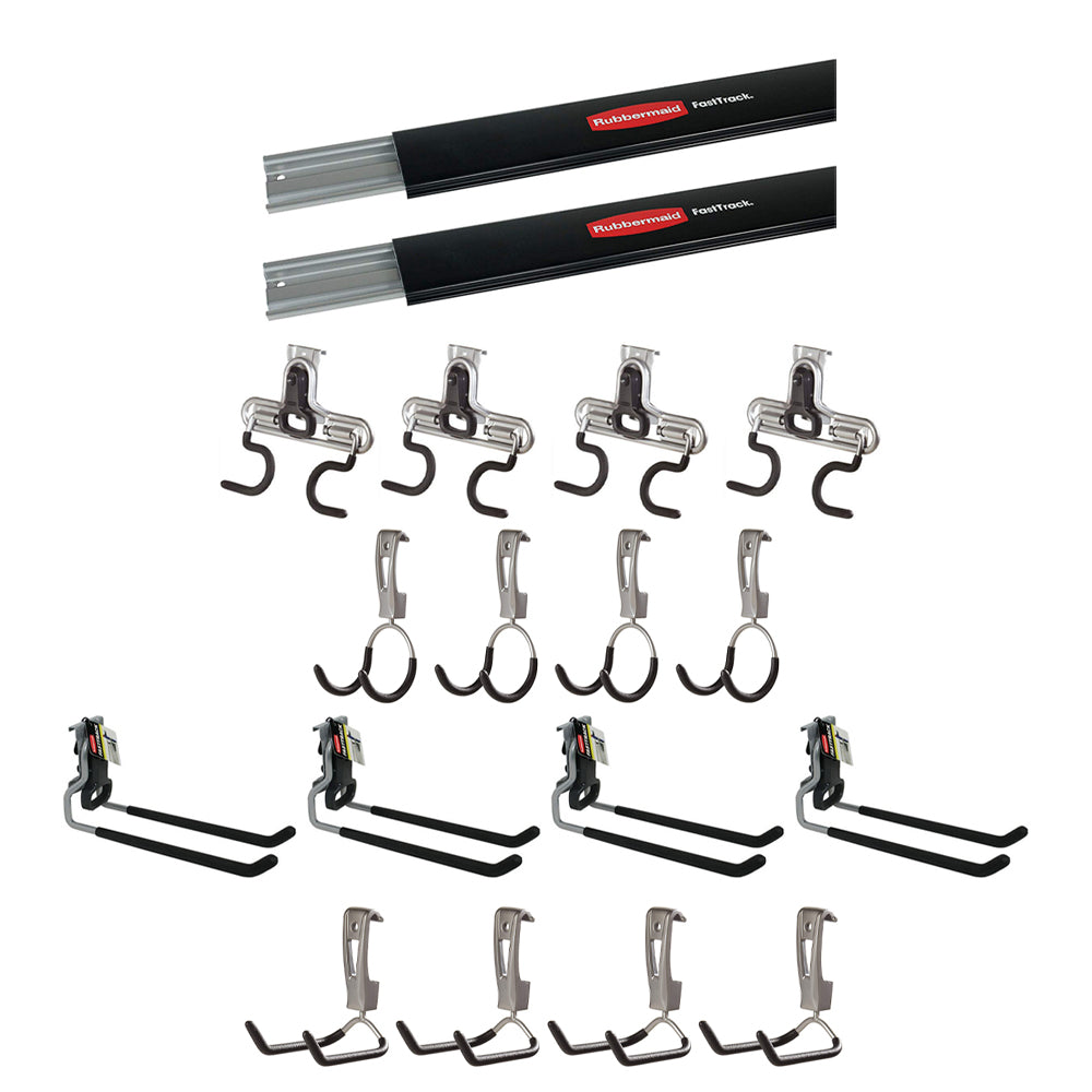 Rubbermaid 1784415 Fast Track 48 Inch Steel Horizontal Wall Mounted Storage Rail