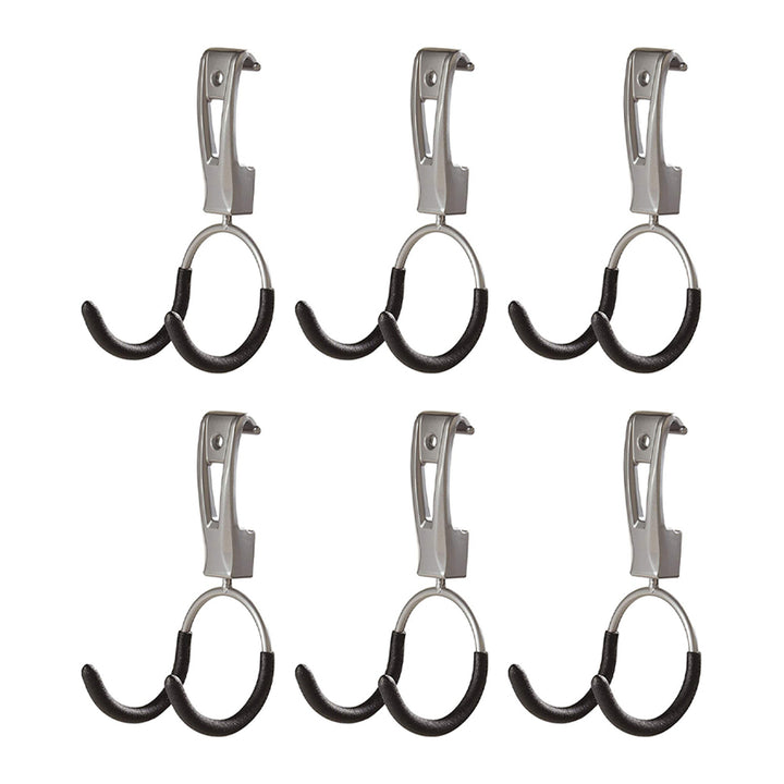 Rubbermaid Universal Metallic FastTrack Hanging Garage Hook Organizers  (6 Pack) - VMInnovations
