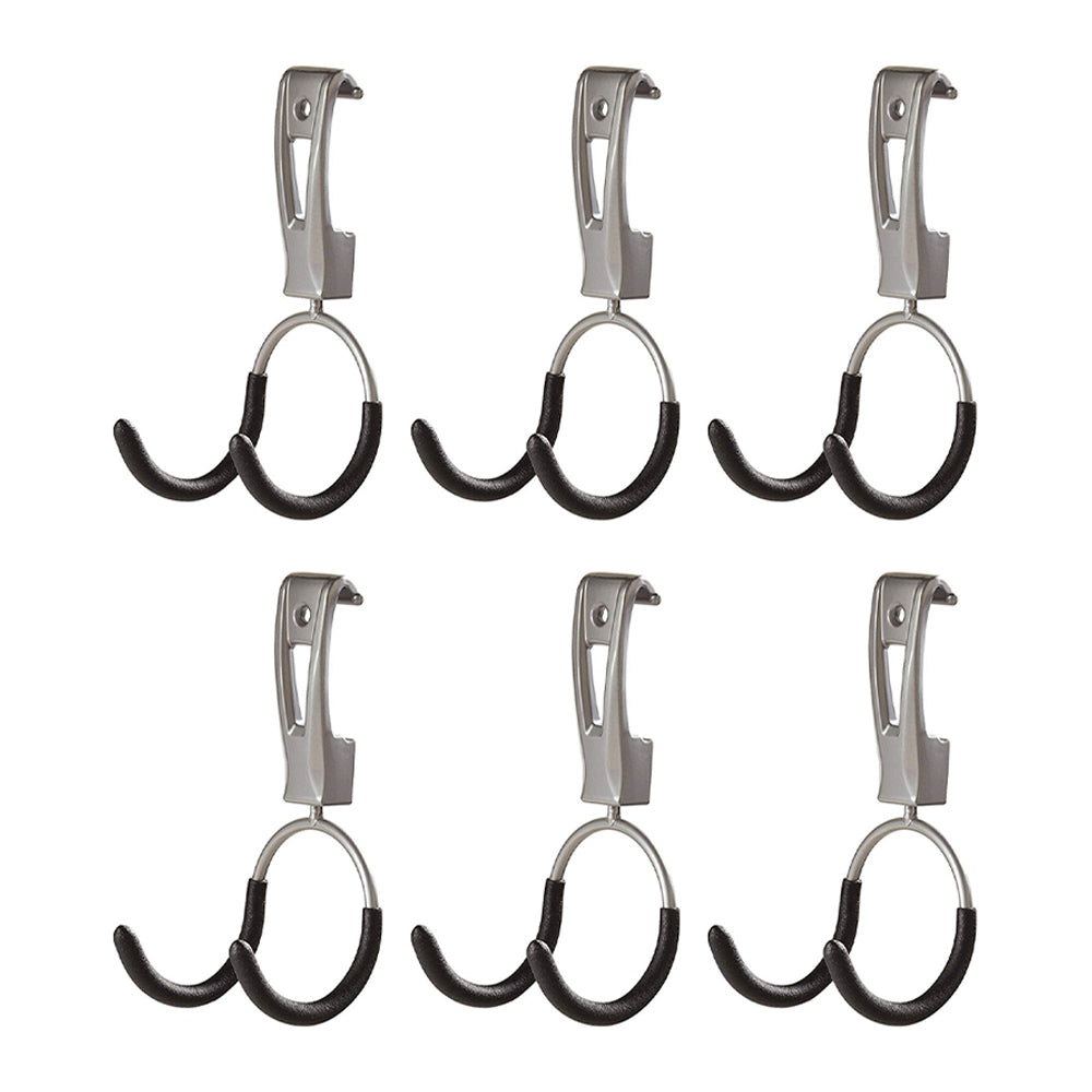 Rubbermaid Universal Metallic FastTrack Hanging Garage Hook Organizers (6 Pack) - VMInnovations