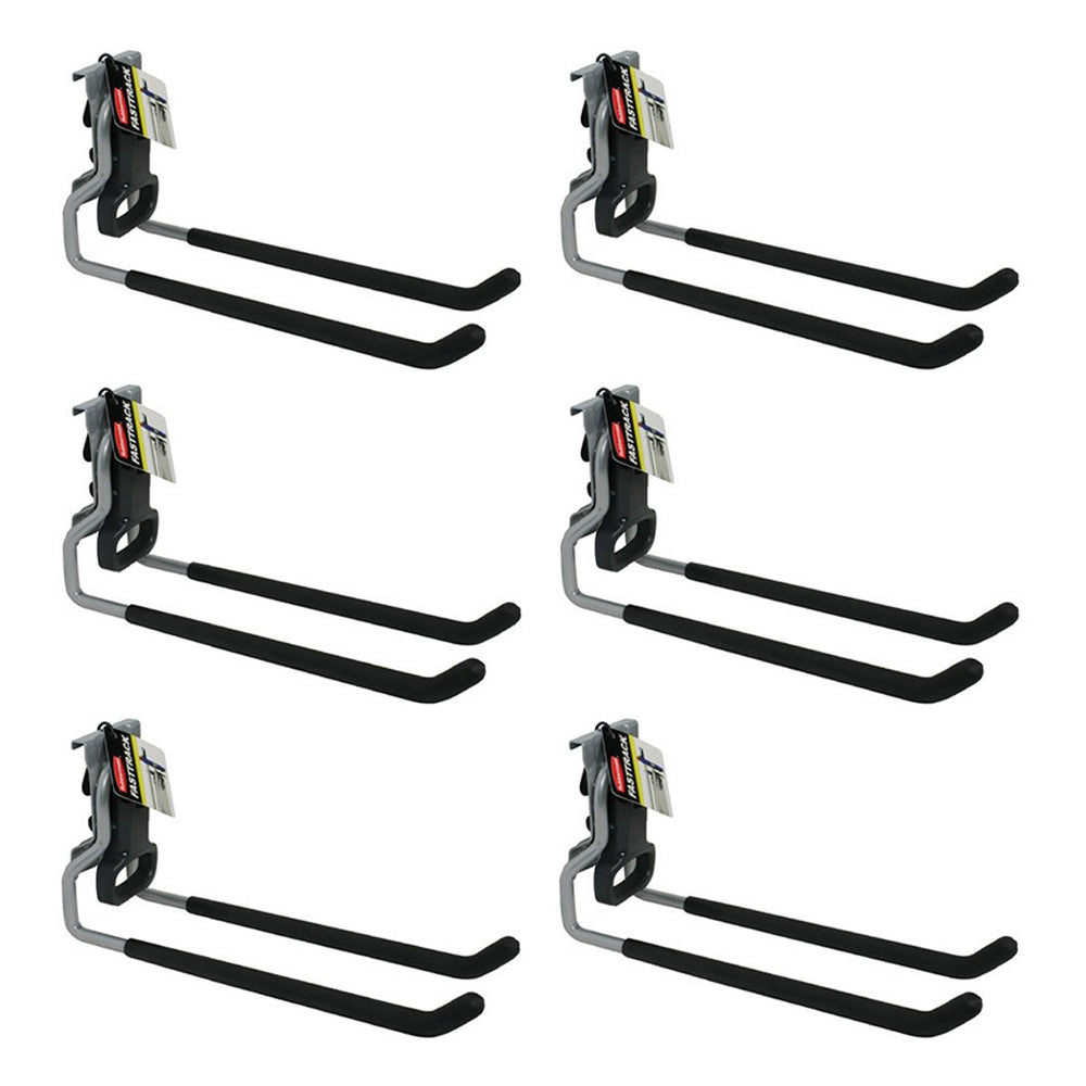 Rubbermaid Fast Track Wall Mounted Garage Storage Utility Multi Hook (6 Pack) - VMInnovations